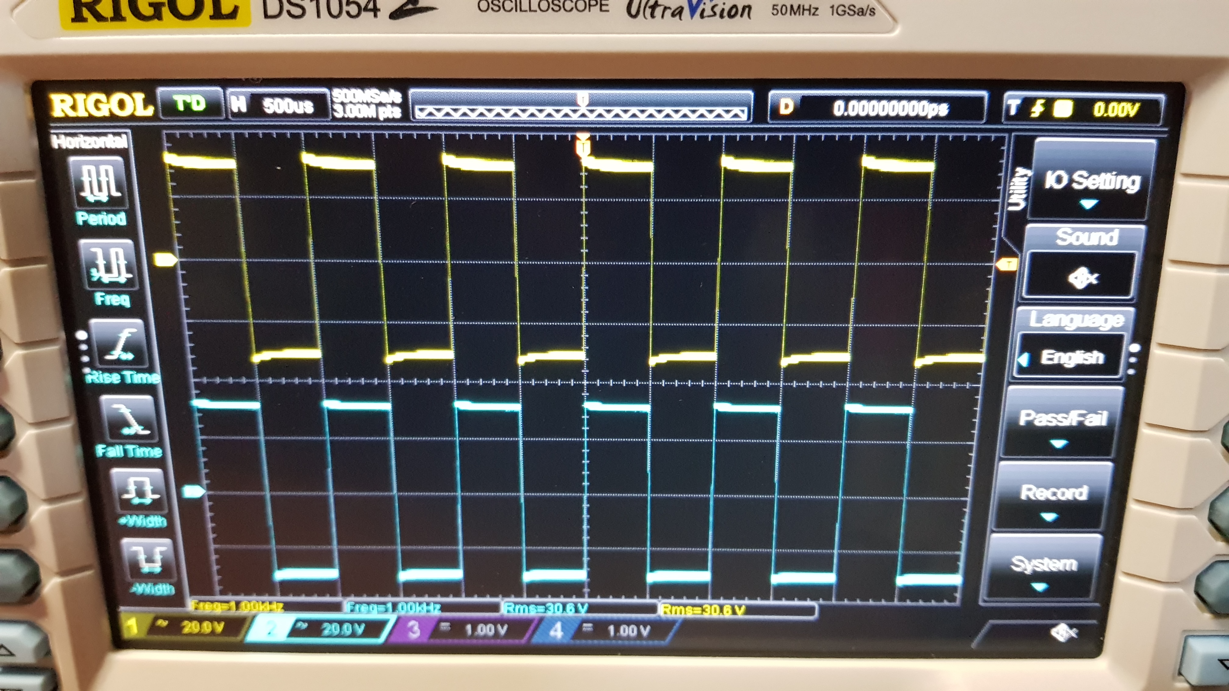 SQW 1KHz, 1V input